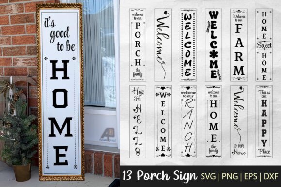 Tall Vertical Porch Sign SVG Bundle